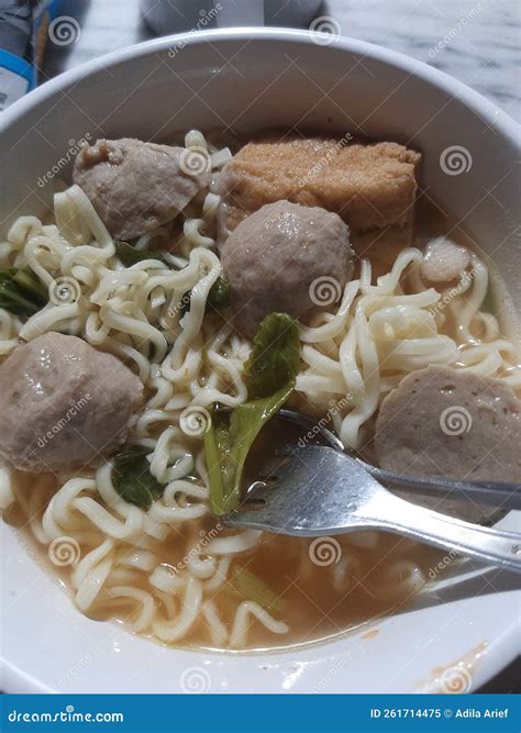 Homemade Traditional Bakso stock image. Image of salad - 261714475