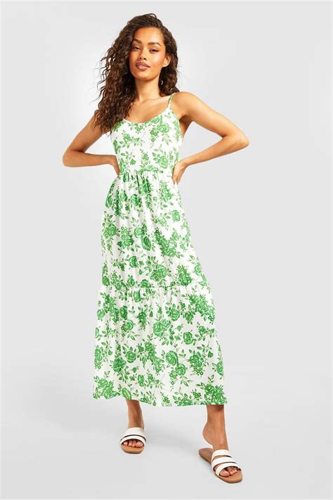 Porcelain Print Smock Midi Dress Boohoo Usa