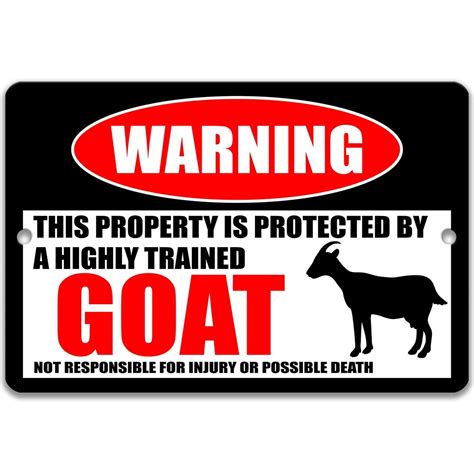 Goat Warning Sign Funny Goat Sign Goat Decor Barn Sign Yard Sign Goat