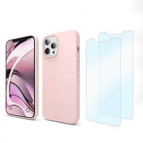 Funda IPhone 13 Pro Y 2 Protectores De Pantalla Silicona Rosa