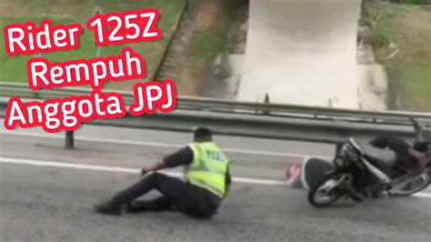 Rider 125Z Rempuh LANGGAR Anggota JPJ Sekatan Jalan Raya Tak Mcm Rider