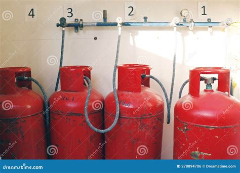 Liquid Petroleum Gas Lpg Cylinders Stored In A Chamber Stock Photo