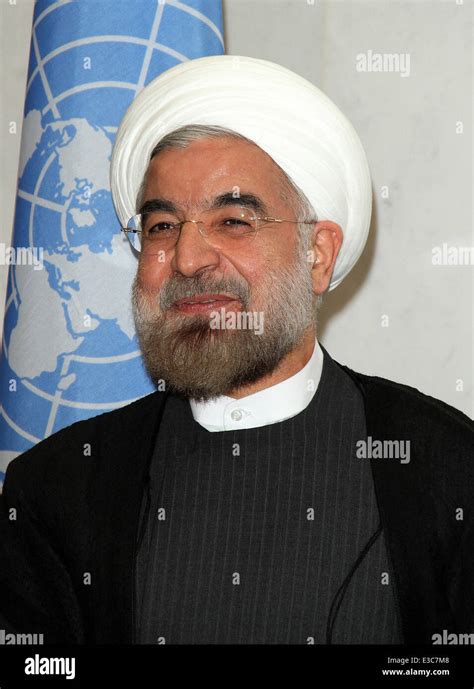 Mr Hassan Rouhani President Of Iran L Arrives For His Meeting With