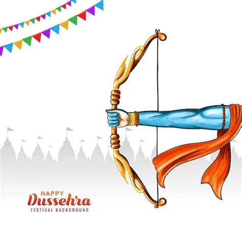 Free Vector Illustration Of Bow And Arrow In Happy Dussehra Festival