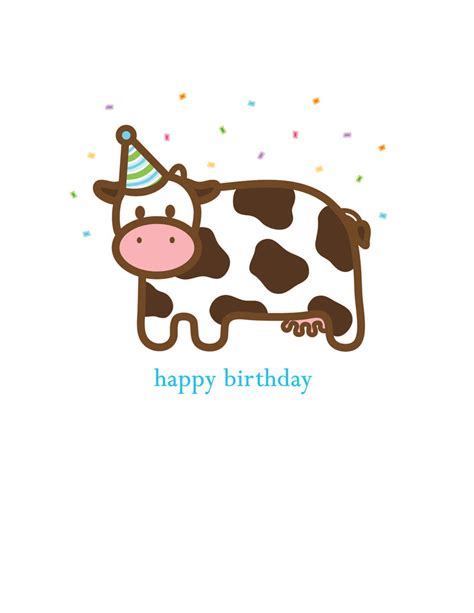 Cow Birthday Card – wanart.com