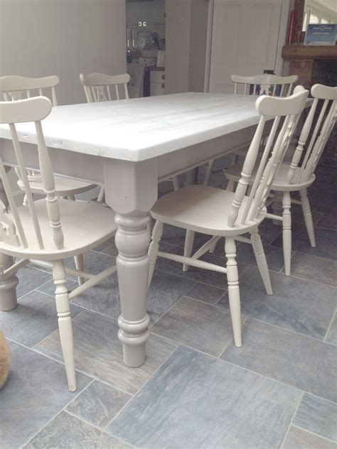 Dining Chairs Given A 2 Colour Distress Using Annie Sloan Cream Over