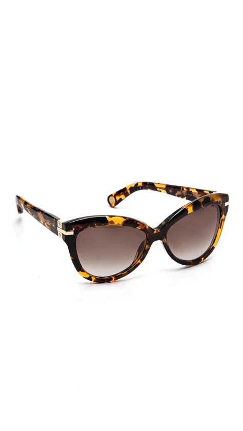 Marc Jacobs Exaggerated Cat Eye Sunglasses In Brown Lyst