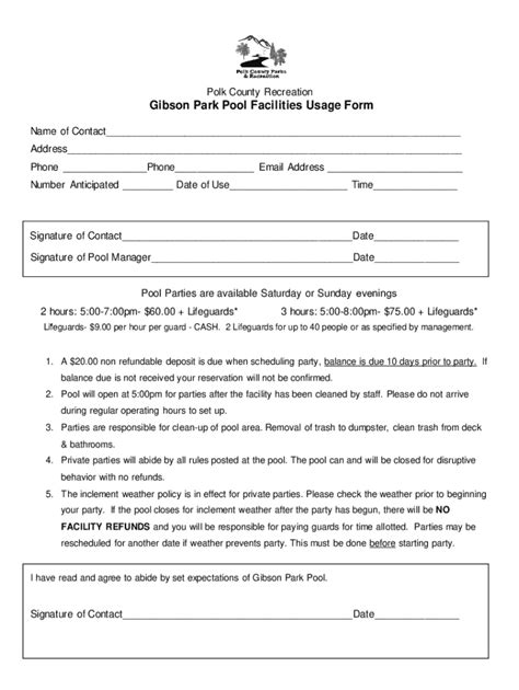 Fillable Online Polk County Recreation Fax Email Print PdfFiller