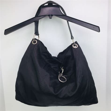 Simply Vera Vera Wang Black Faux Leather Hobo Shoulder Handbag Tote Ebay