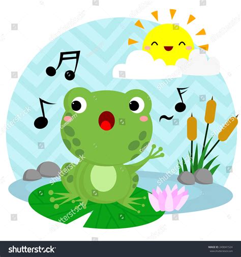 Singing Frog Stock Vector (Royalty Free) 249041524