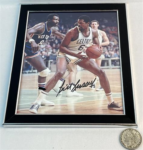 Lot Signed Bill Russell Boston Celtics Framed 8 X 10 Color Photo W Coa