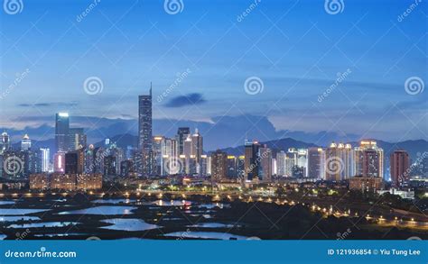 Skyline of Shenzhen City, China Stock Photo - Image of asian, asia ...