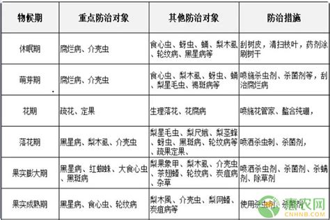 梨树病虫害防治时间表 农技学堂 惠农网