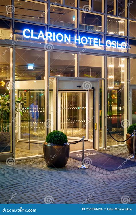 Night Photo Clarion Hotel Oslo Norway Editorial Photo - Image of neon ...