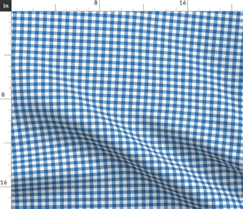 Blue Gingham Fabric Spoonflower