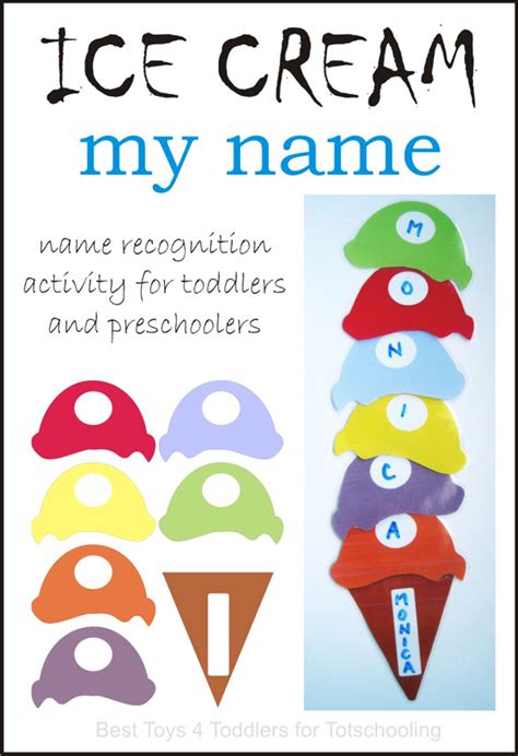 Ice Cream Name Recognition With Free Printable Totschooling Toddler