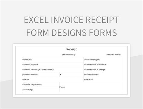 Excel Invoice Receipt Form Designs Forms Excel Template And Google ...