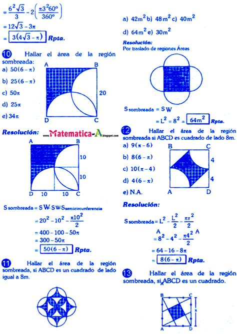 Reas De Regiones Sombreadas Conceptos Y Ejercicios Desarrollados