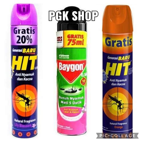 Jual BAYGON AEROSOL SEMPROT 600ml 75ml HIT 600 75ml Force Magic