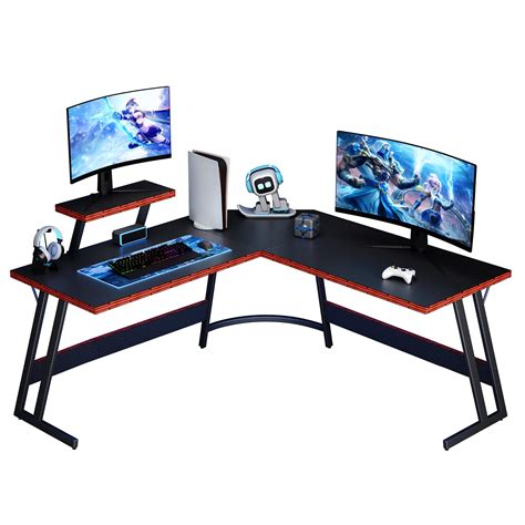 Buy Lufeiya Black L Shaped Gaming Desk 51 Inch Computer Corner Desks