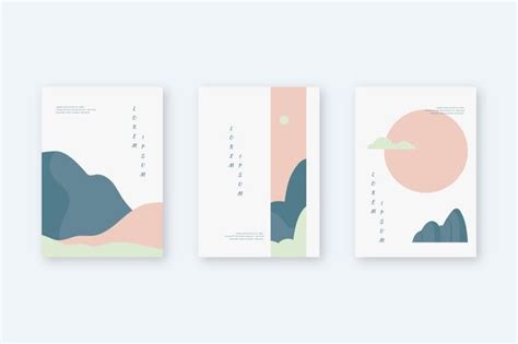 minimalist japanese cover collection  vector graphic design