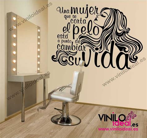 PEGATINA VINILO ADHESIVO DECORATIVO PELUQUERIA ESTÉTICA FRASE TEXTO