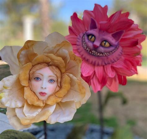 Alice In Wonderland Non Talking Flowers Cheshire Etsy Canada