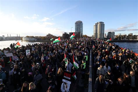 Thousands peacefully march in London in support of Palestinians as ...