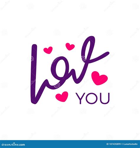 Love You Handwritten Inspirational Quote About Love Typography L Stock Illustration