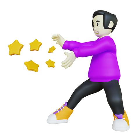 Ilustración de personajes 3d con cinco estrellas. 12629091 PNG