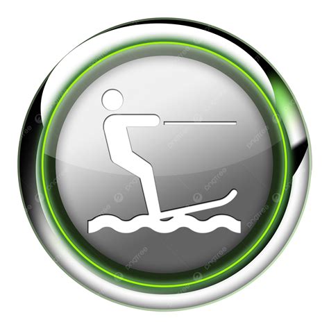 Iconbuttonpictogram Water Skiing Watersports Signs Holiday Water