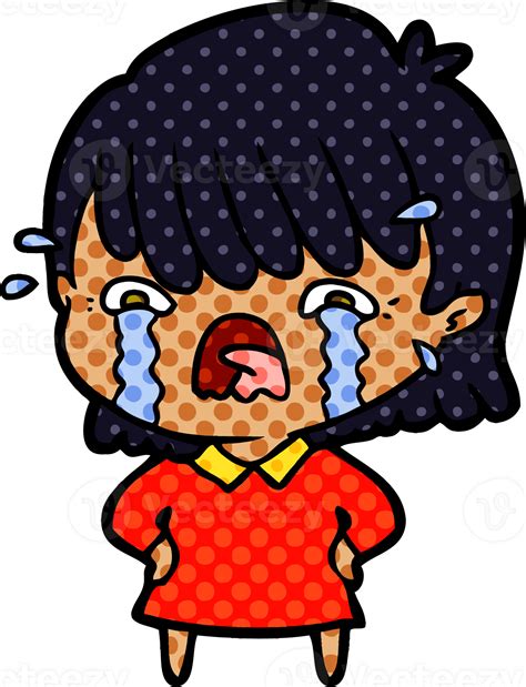 Cartoon Girl Crying Drawing 46879072 Png