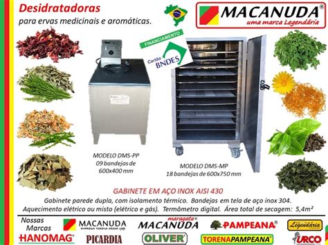 MÁQUINA DESIDRATADORA DE ERVAS MEDICINAIS MACANUDA CIMM