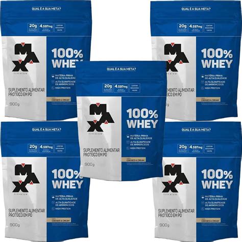 Kit X Whey G Refil Cookies Cream Max Titanium Otimanutri