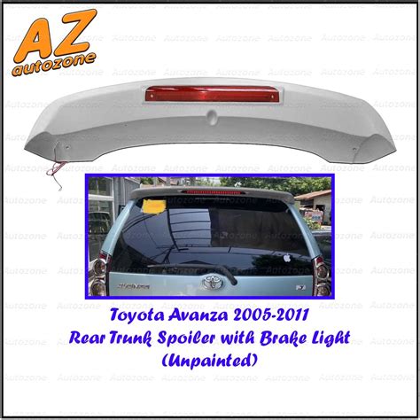 Toyota Avanza Rear Trunk Spoiler With Break Light Unpainted