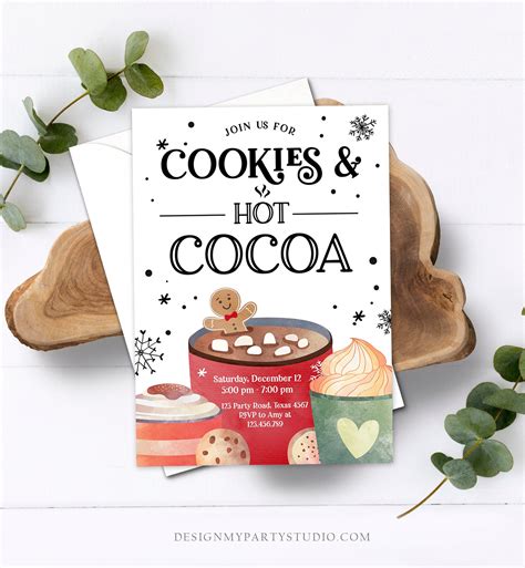 Editable Cookies And Cocoa Invitation Hot Cocoa Party Invite Etsy