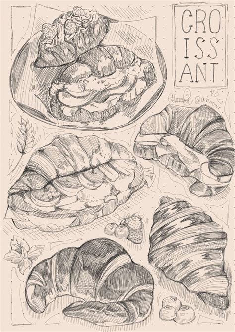 Croissant Practice In 2024 Skizzen Zeichnen Zeichnen Skizzen