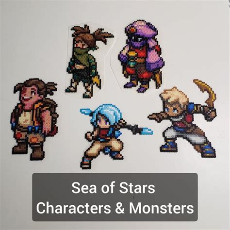 Sea of Stars Characters and Monsters Beadsprites Valere, Zale, Garl, Re'shan, Serai, B'st ...