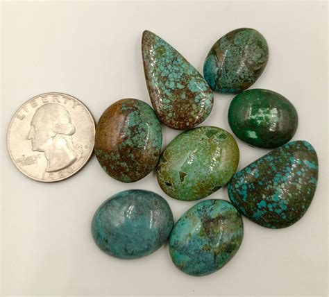Turquoise Gemstone Natural Turquoise Cabochon 8 Pcs Lot Etsy