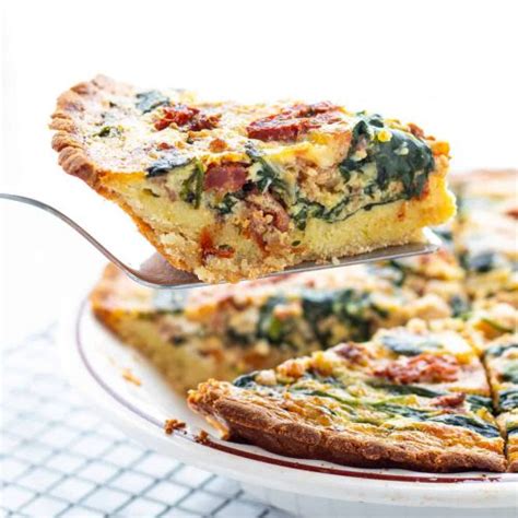 Spinach & Bacon Low Carb Quiche - Haute & Healthy Living