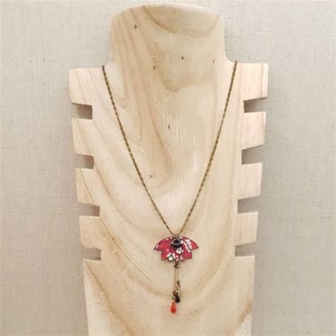 Collier Lotus en liberty Mitsi valéria rubis Be malix