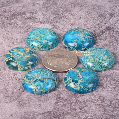 Mm Light Blue Sea Sediment Jasper Round Flatback Cab Etsy