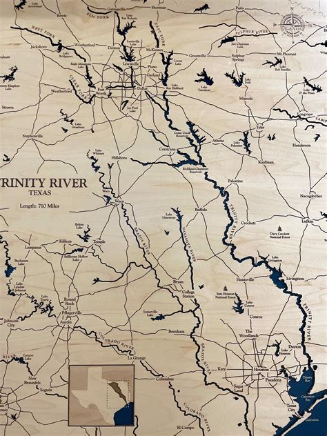 Trinity River Map | Wooden Maps | thirtyAXIS