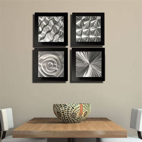 Silver And Black Metal Wall Art Modern Metal Art Abstract D Etsy