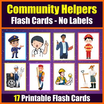 community helpers jobs  occupations flash cards  labels