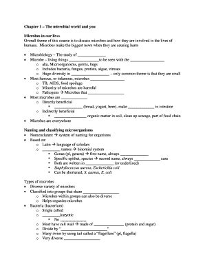 Fillable Online Chapter 1 The Microbial World And You Microbes In Our