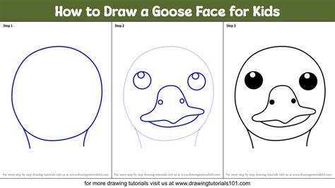 How To Draw A Goose Face For Kids Printable Step By Step Drawing Sheet