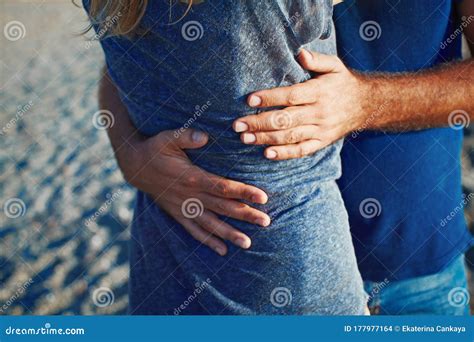 Two Lovers Hugging on Beach Stock Photo - Image of together, beauty ...