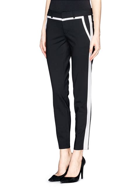 Lyst Vince Tuxedo Stripe Cropped Wool Pants In Black