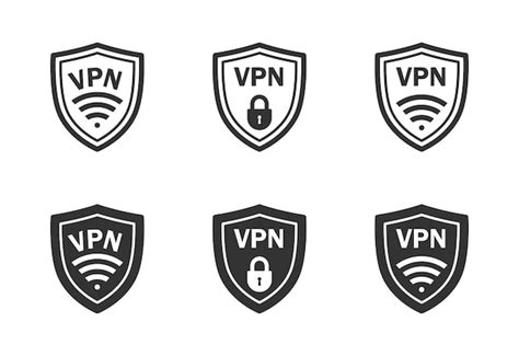 Premium Vector Vpn Shield Icon Set Safe Vpn Symbol Flat Vector